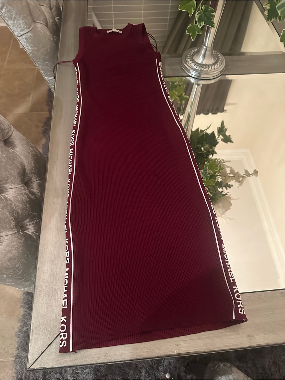 Michael Kors Ribbed Sleeveless Dress - Wine